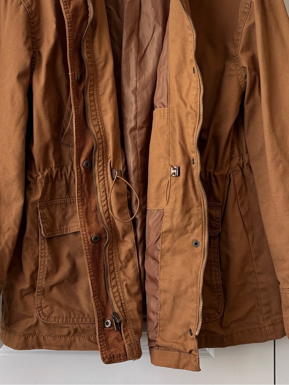Universal Thread Canvas Barn Jacket Work Coat Corduroy Collar Zip & Snap Close - Picture 8 of 8